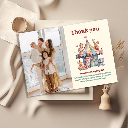 Watercolor Carnival Baby Shower  Thank You Card