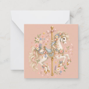 Watercolor Carousel Horse Parisian Fairytale Note Card