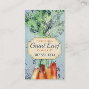 Watercolor carrots healthy chef catering culinary business card