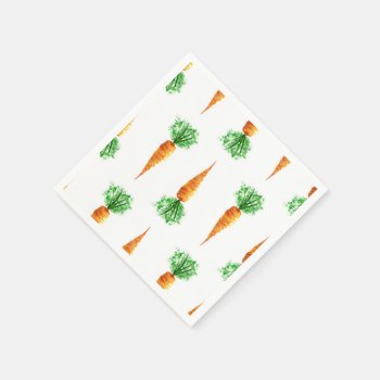 Watercolor Carrots Print Paper Napkins by SovaHug at Zazzle