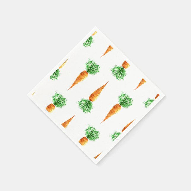 Watercolor carrots print paper napkins (Corner)