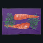 Watercolor carrots purple kitchen towel<br><div class="desc">Decorate your kitchen with this fun carrots dish towel. Makes a great housewarming or wedding gift! 
You can customize it and add text too.
Check my shop for lots more colors and patterns!</div>
