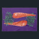 Watercolor carrots purple kitchen towel<br><div class="desc">Decorate your kitchen with this fun carrots dish towel. Makes a great housewarming or wedding gift! 
You can customize it and add text too.
Check my shop for lots more colors and patterns!</div>