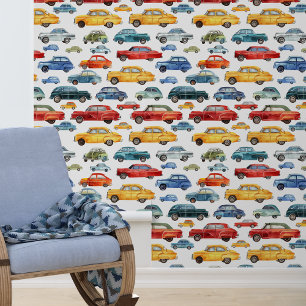 Watercolor Cars Boy's Room Nursery Wallpaper