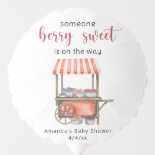Watercolor Cart Berries Baby shower Balloon