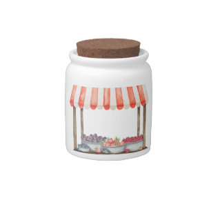 Watercolor Cart Berries Baby shower Candy Jar