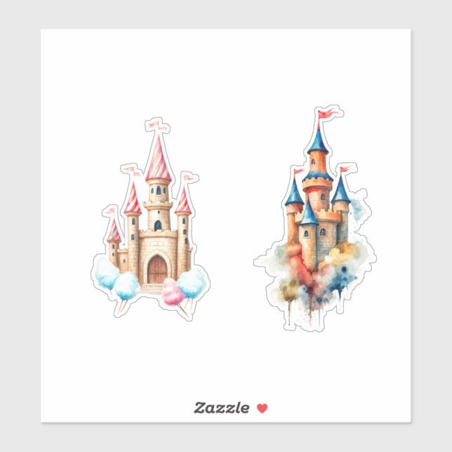 watercolor castle  sticker (Sheet)