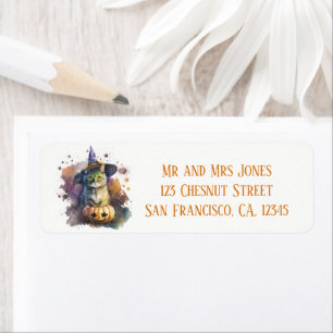 Watercolor Cat Halloween - Customized Label