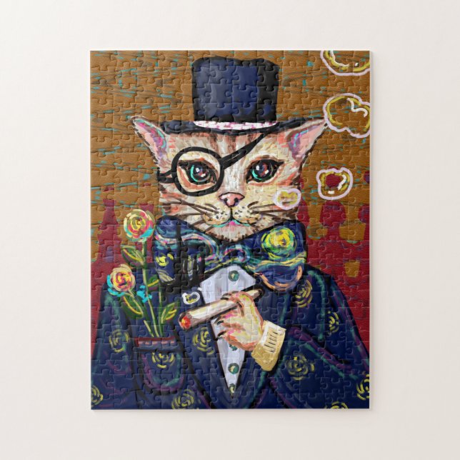 Watercolor Cat Jigsaw Puzzle (Vertical)