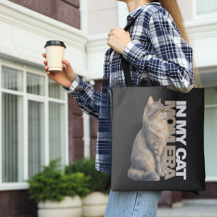 Watercolor Cat Mom Typography Design Tote Bag