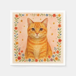 Watercolor Cat Napkins. Napkins