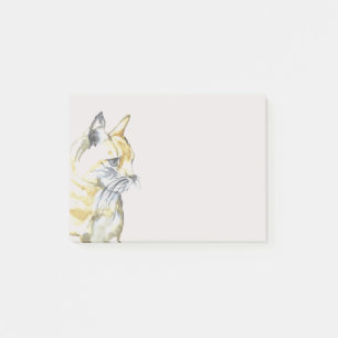 Watercolor Cat Orange White Tabby Post-it Notes
