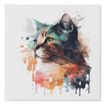 Watercolor Cat Painting
