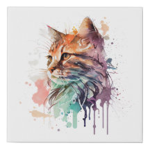 Watercolor Cat Painting