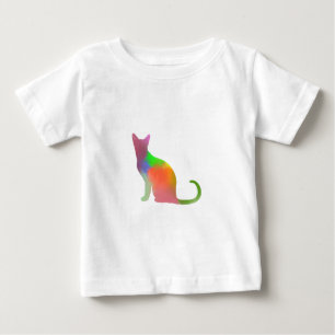 Watercolor Cat Silhouette Baby T-Shirt