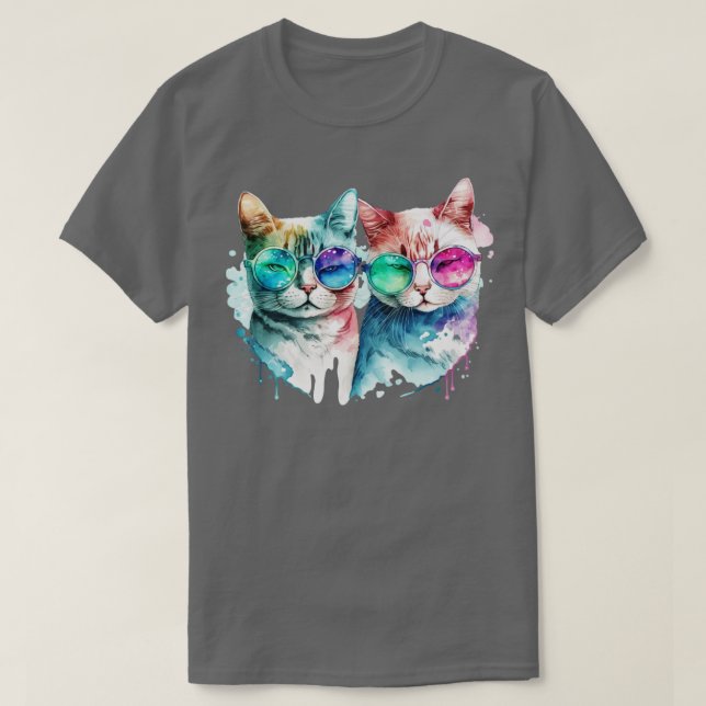 Watercolor Cat T-Shirt (Design Front)