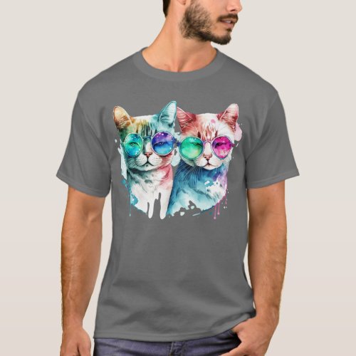 Watercolor Cat T_Shirt