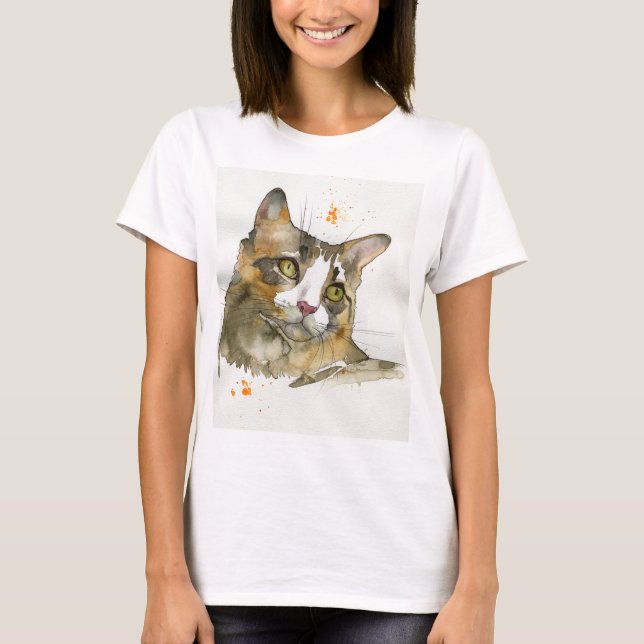 Watercolor Cat T-Shirt (Front)