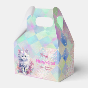 Watercolor Caticorn Meow-Gical Birthday  Favor Boxes