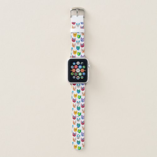 Watercolor cats and friends apple watch band