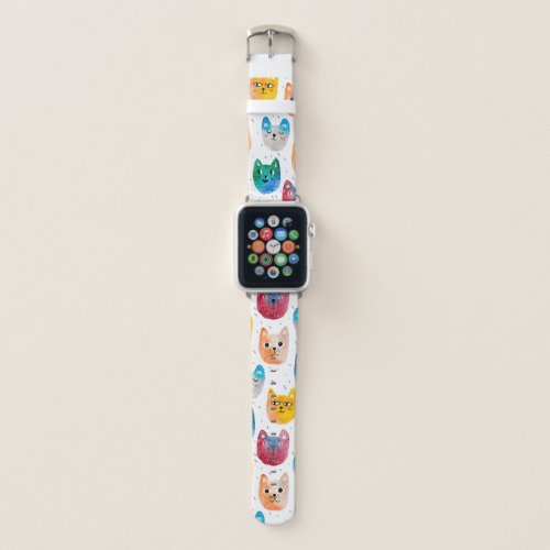 Watercolor cats and friends apple watch band