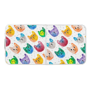Watercolor cats and friends beer pong table