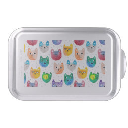 Watercolor cats and friends cake pan