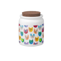 Watercolor cats and friends candy jar
