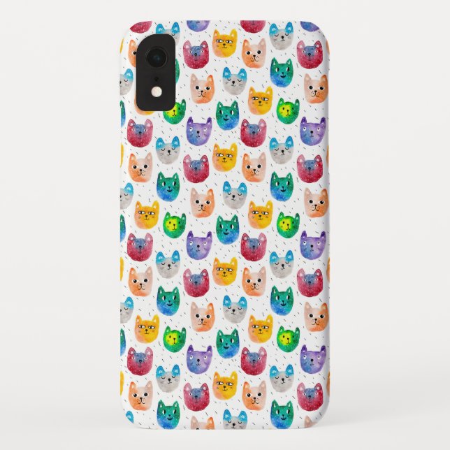 Watercolor cats and friends Case-Mate iPhone case (Back)