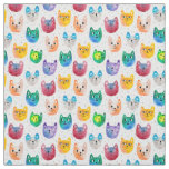 Watercolor cats and friends fabric