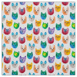 Watercolor cats and friends fabric