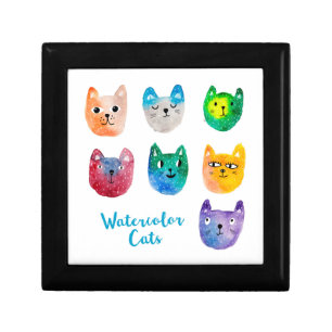 Watercolor cats and friends gift box