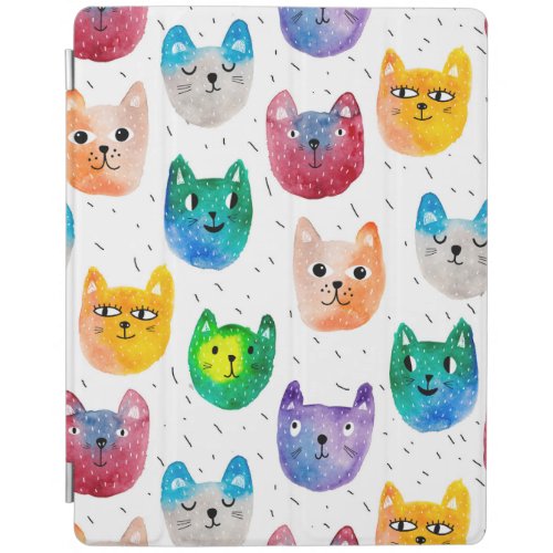Watercolor cats and friends iPad smart cover