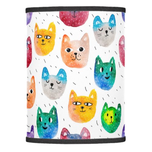 Watercolor cats and friends lamp shade