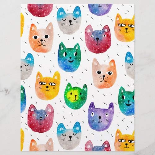 Watercolor cats and friends letterhead