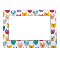 Watercolor cats and friends magnetic frame