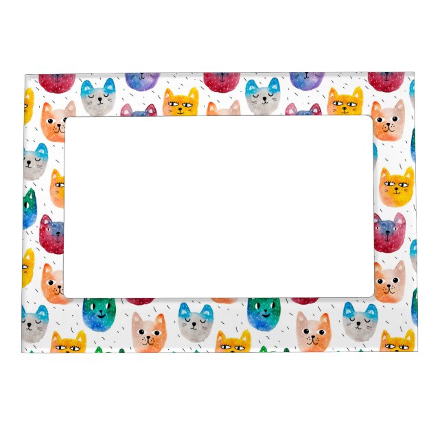 Watercolor cats and friends magnetic frame (Front)