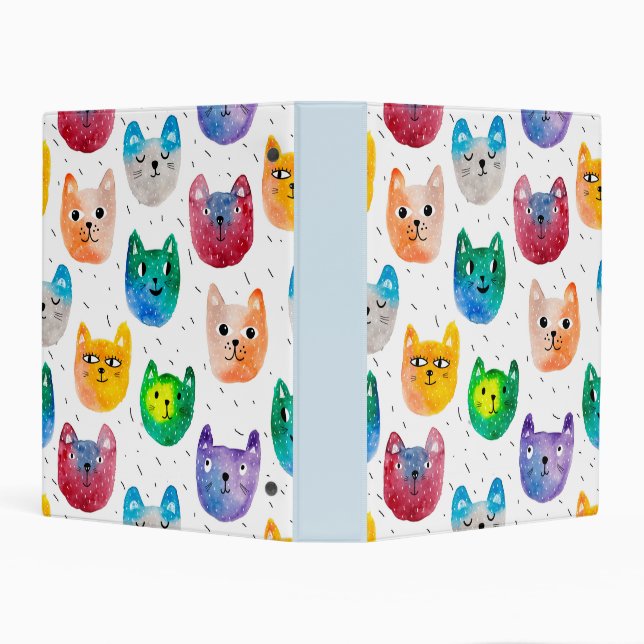 Watercolor cats and friends mini binder (Background)