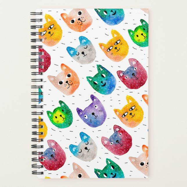 Watercolor cats and friends planner (Front)