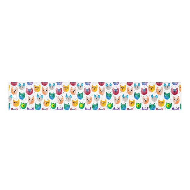 Watercolor cats and friends ruler (Front)