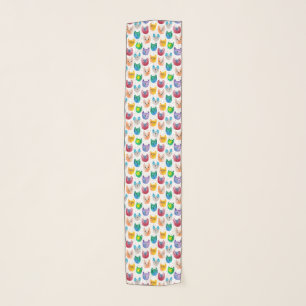 Watercolor cats and friends scarf