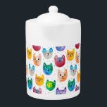 Watercolor cats and friends teapot<br><div class="desc">-</div>