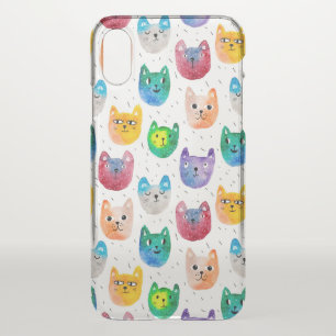 Watercolor cats and friends iPhone x case
