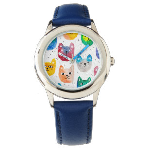 Watercolor cats and friends watch