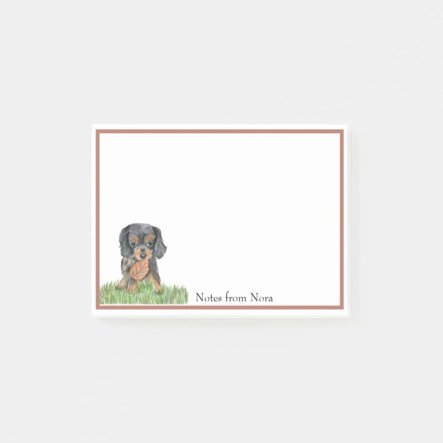 Watercolor Cavalier King Charles Spaniel Name Post-it Notes (Front)