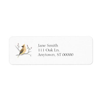 Watercolor Cedar Waxwing Address Labels by sfcount at Zazzle