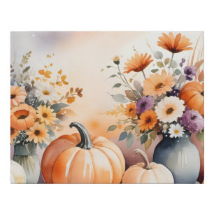 Watercolor celebrating fall faux canvas print