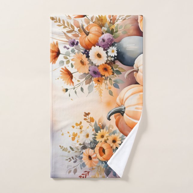 Watercolor celebrating fall hand towel  (Hand Towel)