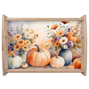 Watercolor celebrating fall serving tray