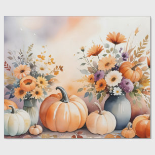 Watercolor celebrating fall wrapping paper